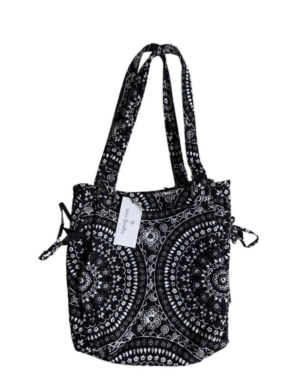 NWT - Vera Bradley Glenna Satchel (Black Bandana Medallion)